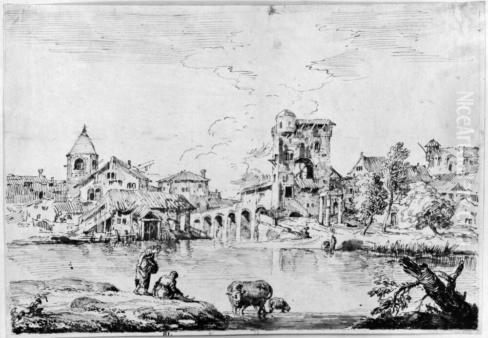 Landscape Oil Painting by Marco Ricci