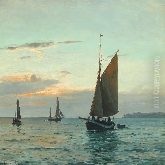 Marine Oil Painting by Christian Benjamin Olsen