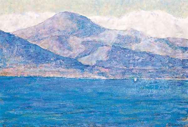 Les Alpes Maritimes, Antibes Oil Painting by John Peter Russell