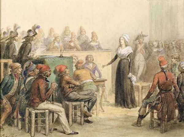 The Trial of Marie Antoinette, 1845 Oil Painting by Auguste Raffet