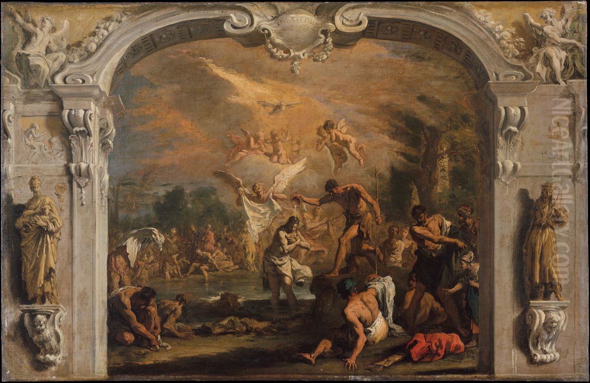 The Baptism of Christ Oil Painting by Sebastiano Ricci