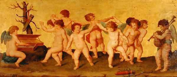 Amorini Dancing Oil Painting by Raphael