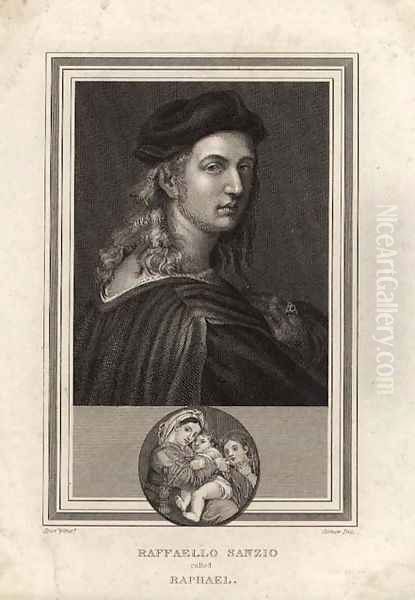 Raffaello Sanzio, called Raphael, engraved by Corner Oil Painting by Raphael