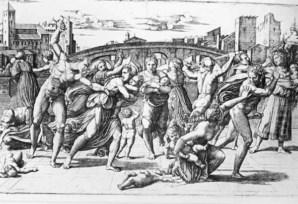The Massacre of the Innocents, engraved by Marcantonio Raimondi Oil Painting by Raphael