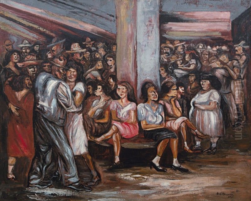 La Cantina Oil Painting by Jose Clemente Orozco