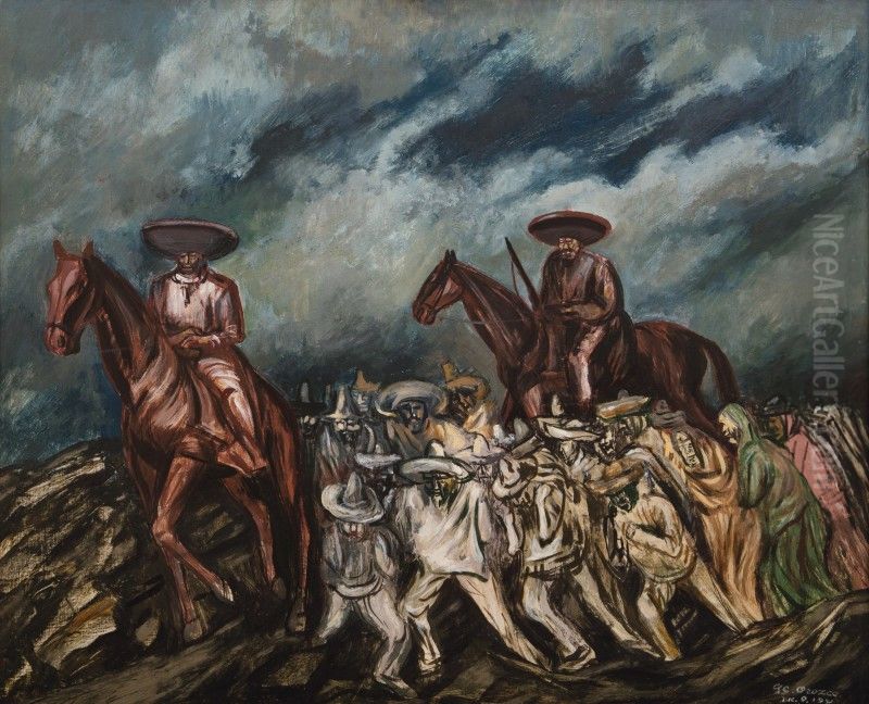 Acordadas Y Zapatistas Oil Painting by Jose Clemente Orozco