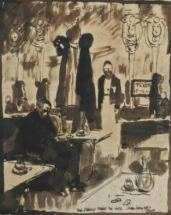 This Drawing Means No More Champagne Oil Painting by Sir William Newenham Montague Orpen