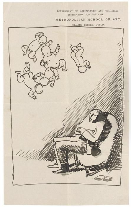 Dreaming Of Babies Oil Painting by Sir William Newenham Montague Orpen