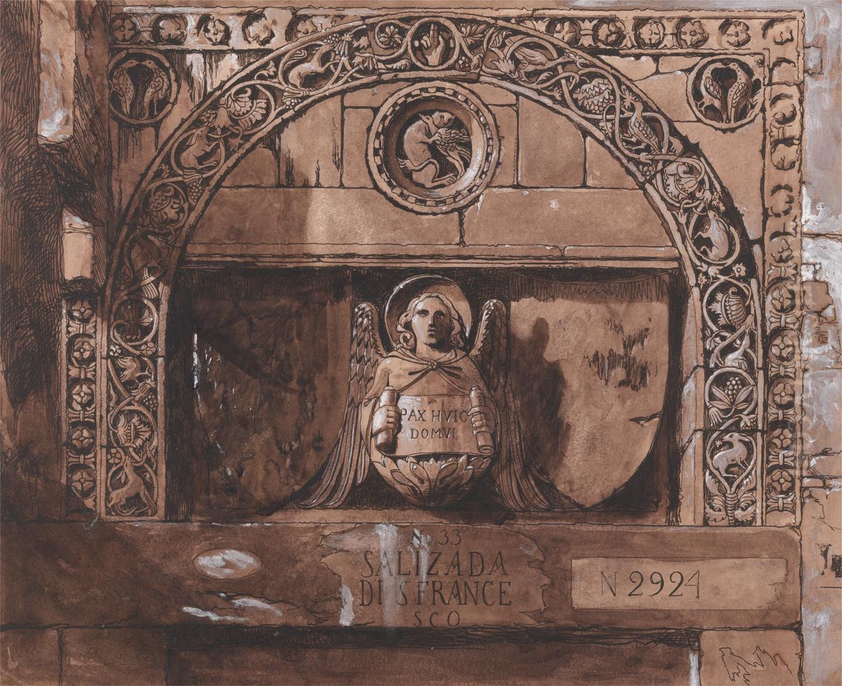Doorhead of the Palazzo Contarini della Porta di Ferro Oil Painting by John Ruskin
