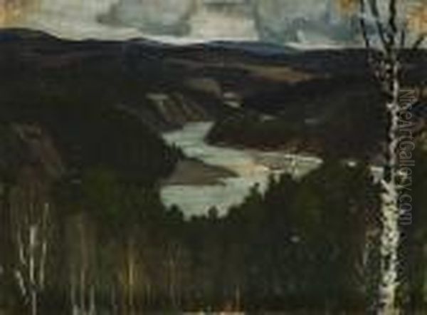 Fjallandskap Oil Painting by Helmer Osslund