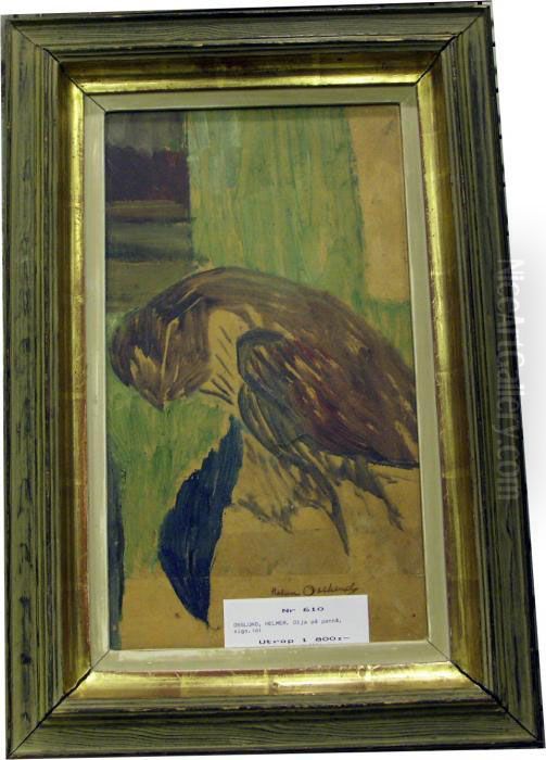 Skiss/fagelmotiv. Oil Painting by Helmer Osslund