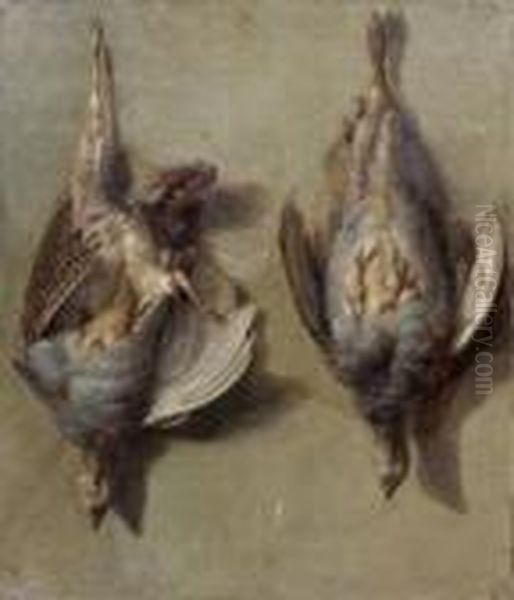 Deux Perdrix Oil Painting by Jean-Baptiste Oudry