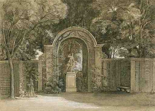 Oudry, J.-b.
A Statue Of Diana The Huntress In A Niche Of Lattice Work In Apark, With Two Ladies Conversing Oil Painting by Jean-Baptiste Oudry