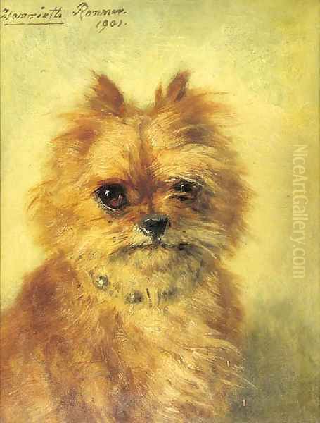 Griffon Bruxellois Oil Painting by Henriette Ronner-Knip