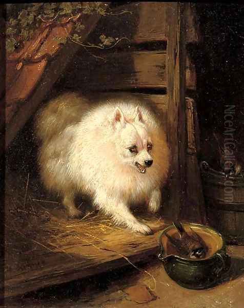 An unwelcome intruder Oil Painting by Henriette Ronner-Knip