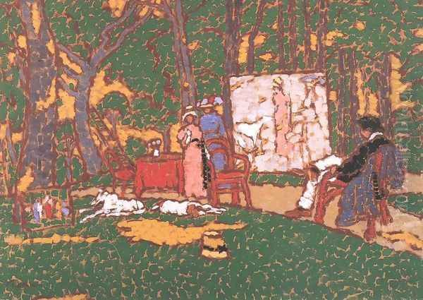 Lazarine and Anella in the Park 1910 Oil Painting by Jozsef Rippl-Ronai