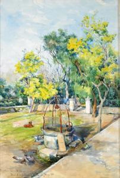 Parklandskap - La Foresta Marco Oil Painting by Anna Palm De Rosa