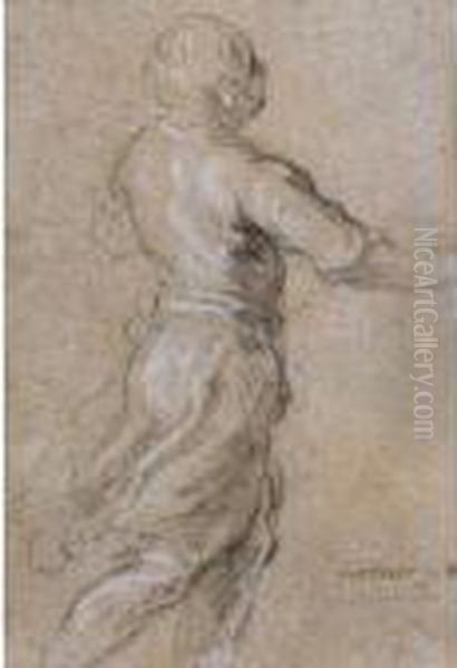 Figure Debout Oil Painting by Acopo D'Antonio Negretti (see Palma Giovane)