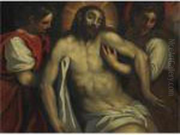 Deposizione Oil Painting by Acopo D'Antonio Negretti (see Palma Giovane)