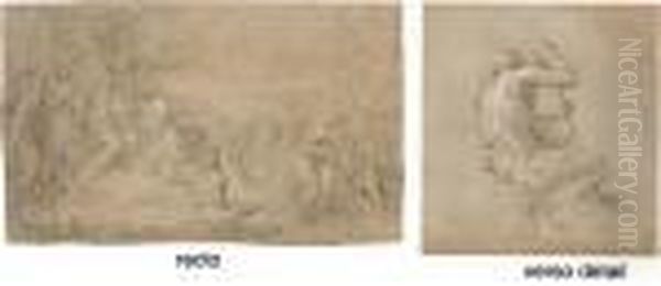 The Feeding Of The Five Thousand
 (recto); A Seated Figure, Seen From Behind, Turning To The Left (verso) Oil Painting by Acopo D'Antonio Negretti (see Palma Giovane)