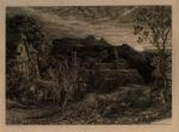 The Bellman Oil Painting by Samuel Palmer