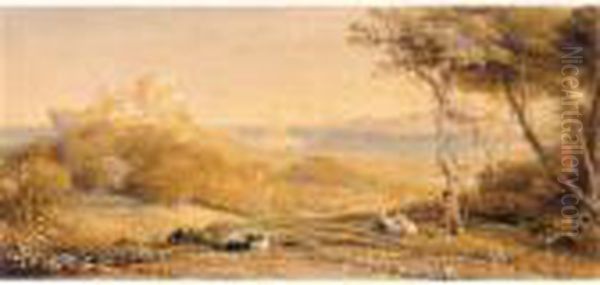 The Porta Di Posillipo And The 
Bay Of Baiae, Italy - With Ischia And The Promontory Of Misenum Oil Painting by Samuel Palmer