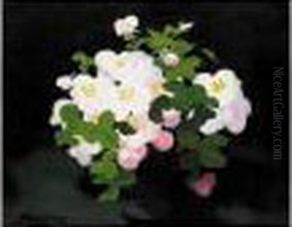Still Life With Wild Roses Oil Painting by James Stuart Park