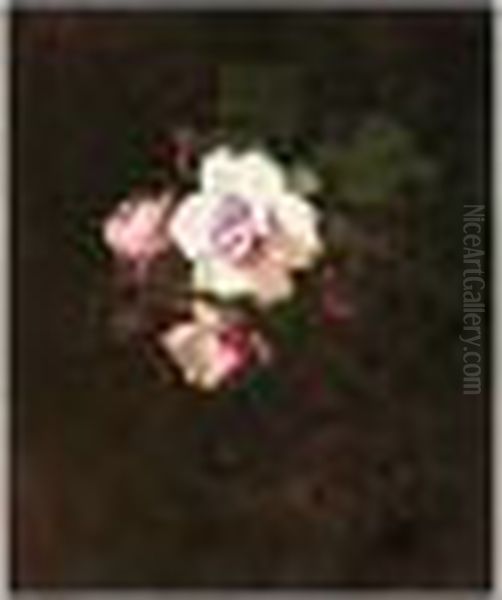 Pink Roses Oil Painting by James Stuart Park