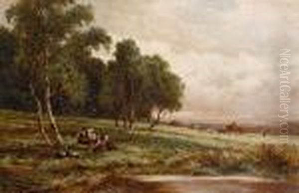 Hayfield, Milford Common, Surrey Oil Painting by Henry Hillier Parker