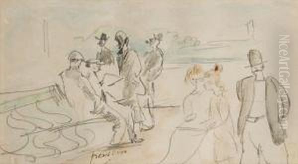 Scene De Rue Oil Painting by Jules Pascin