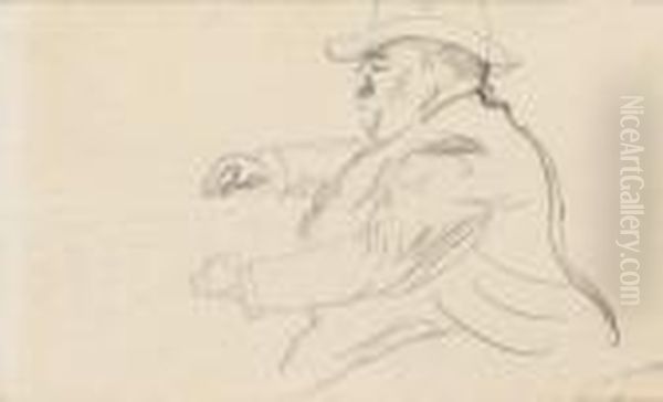 Portrait D'homme Au Chapeau Oil Painting by Jules Pascin