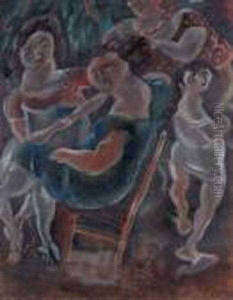 Bavardages Oil Painting by Jules Pascin