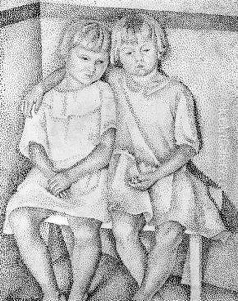 Les Deux Soeurs Oil Painting by Jules Pascin