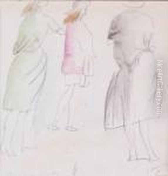 Les Trois Femmes Oil Painting by Jules Pascin