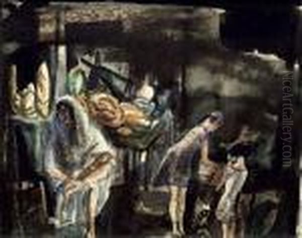 Scene Oil Painting by Jules Pascin