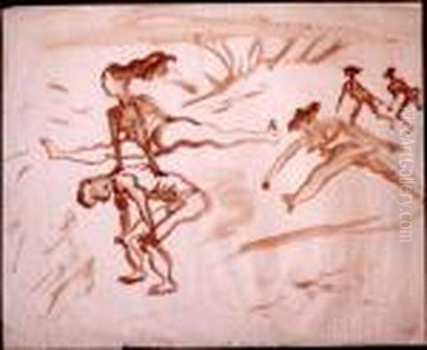 Saute-mouton Oil Painting by Jules Pascin