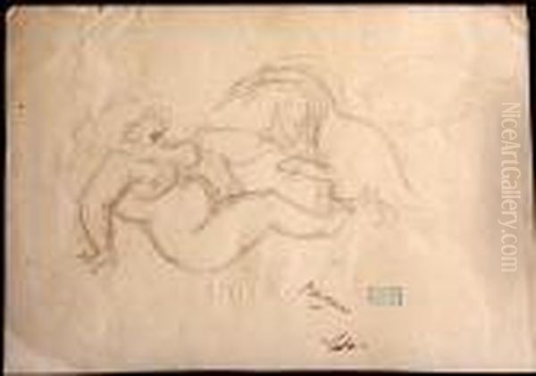 Leda Oil Painting by Jules Pascin
