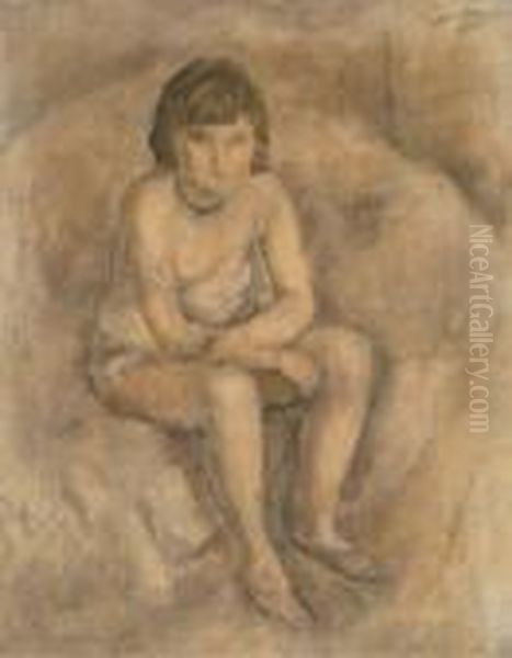 Jeune Femme Assise Oil Painting by Jules Pascin