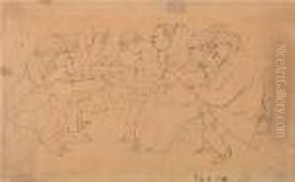 Etude De Figures Oil Painting by Jules Pascin