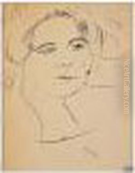 Portrait De Femme Oil Painting by Jules Pascin