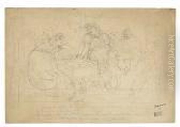 Two Drawings.
Epoque Simplicissimes Oil Painting by Jules Pascin