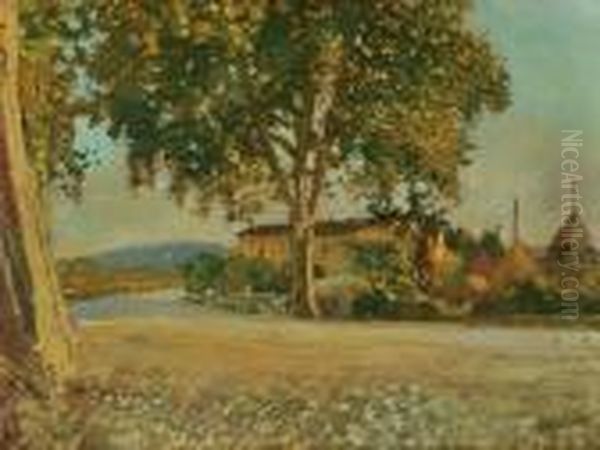 Casolare Con Pagliai Oil Painting by Carlo Passigli