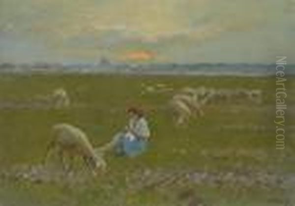 Pascolo Oil Painting by Carlo Passigli