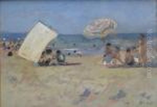 Bagnanti Oil Painting by Carlo Passigli