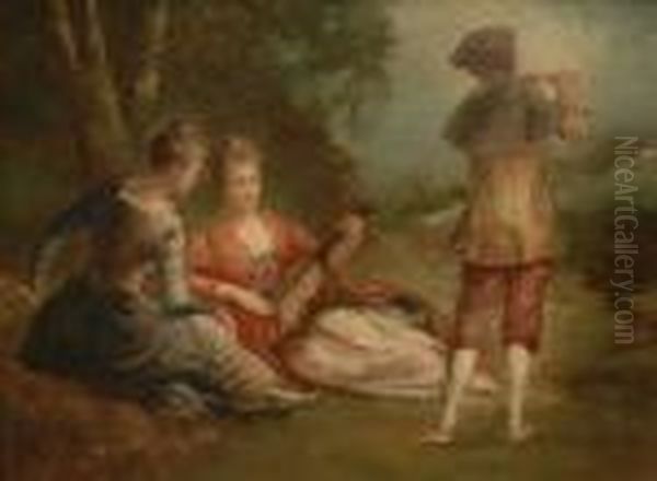 Concert Dans Un Parc Oil Painting by Jean-Baptiste Joseph Pater