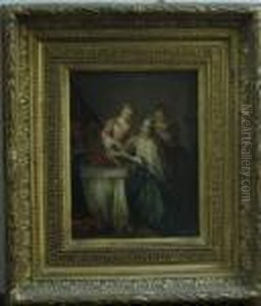 Le Desir De Plaire, Ou La Jeune 
Femme A Sa Toilette Avec Ses Deux Servantes, Observee Par Un Indiscret Oil Painting by Jean-Baptiste Joseph Pater