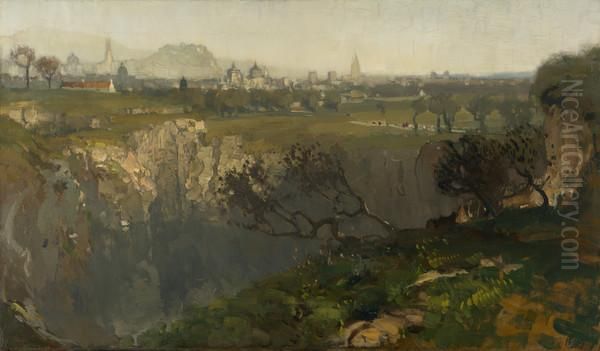Edinburgh From Craigleith Oil Painting by James Paterson