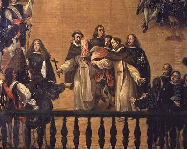 Auto de fe in the Plaza Mayor in Madrid, detail, 1680 Oil Painting by Francisco Rizi