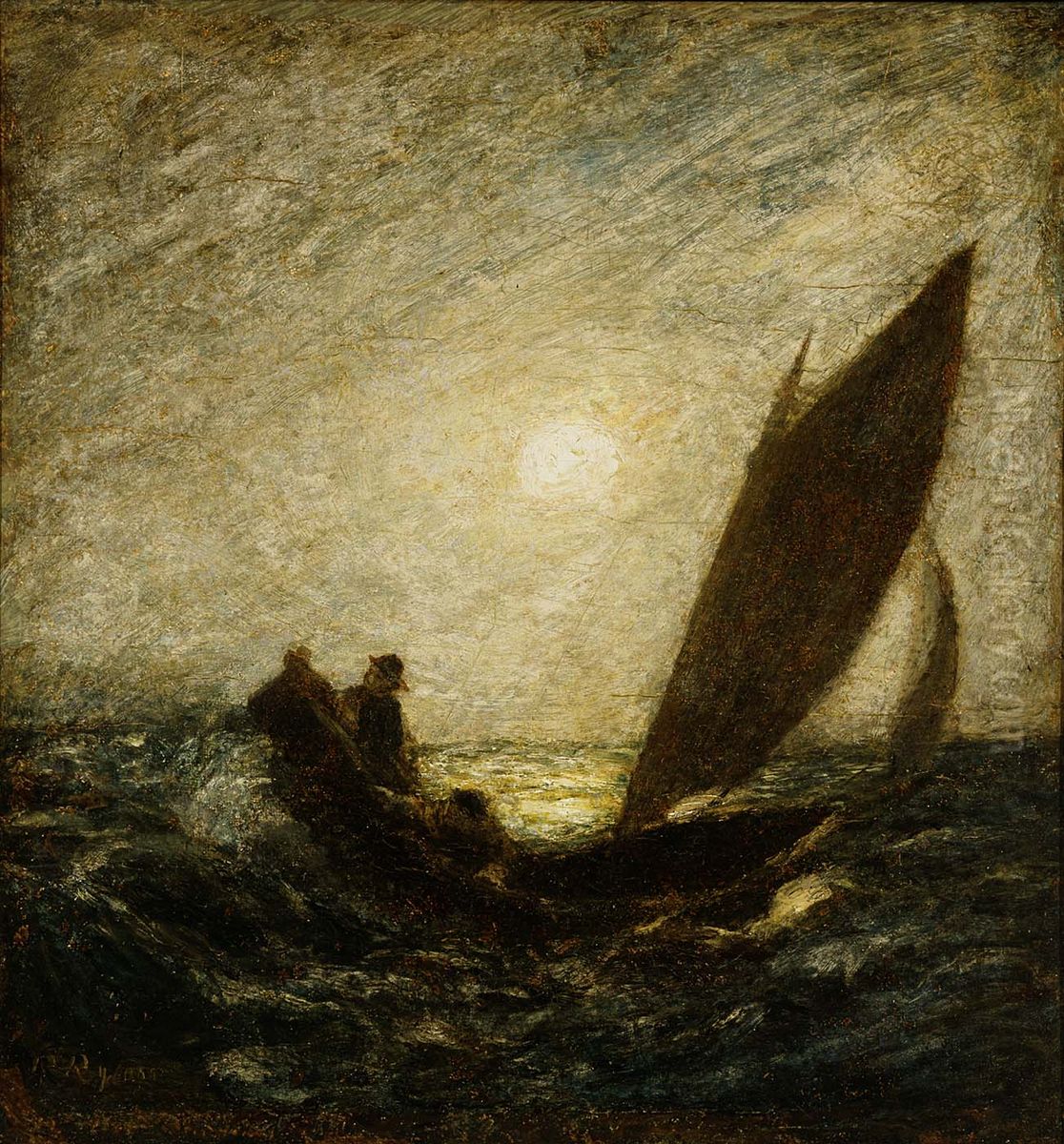 With Sloping Mast and Dipping Prow Oil Painting by Albert Pinkham Ryder
