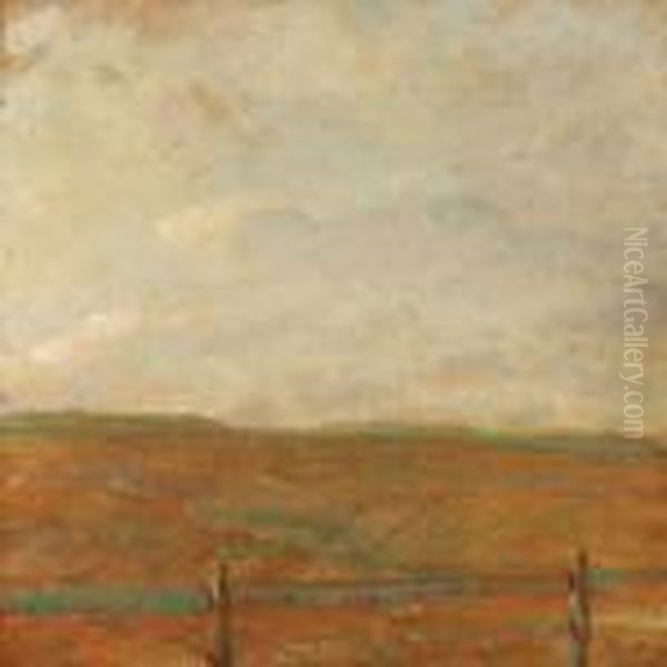 View Over Fields Oil Painting by Julius Paulsen